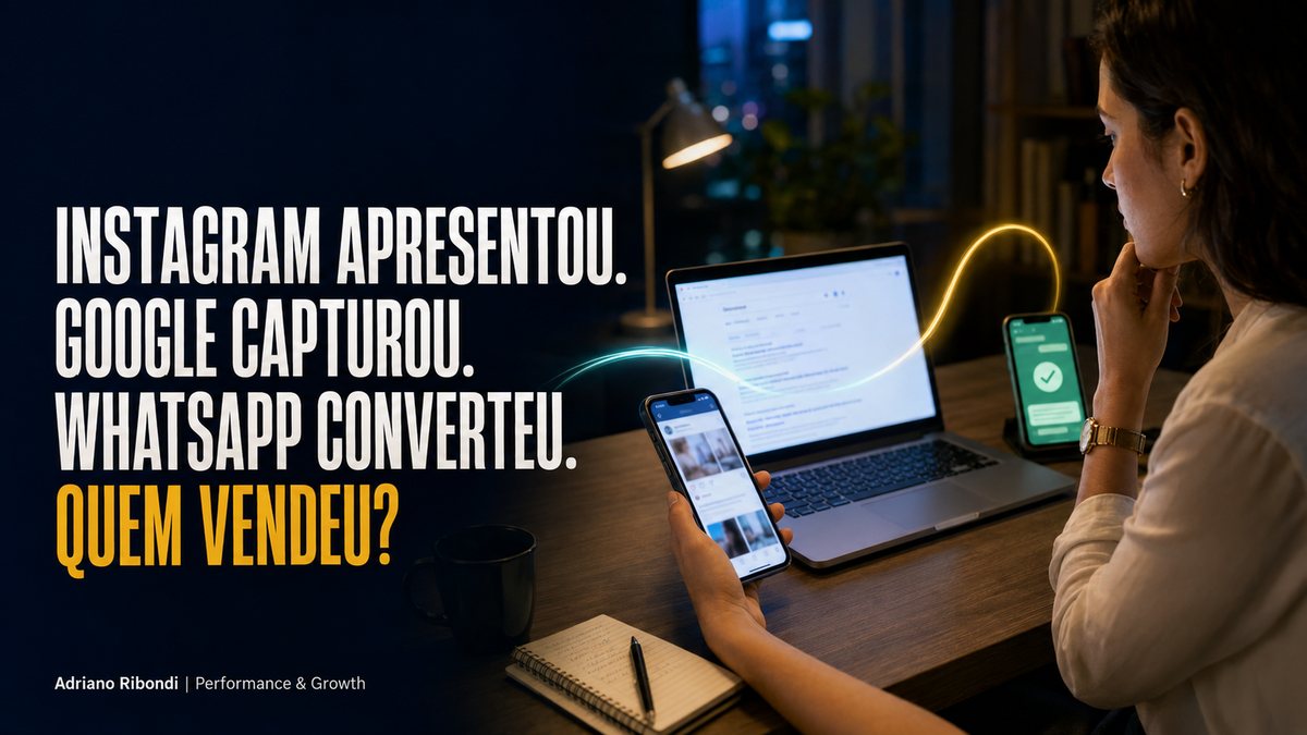 O cliente conheceu no Instagram, pesquisou no Google e converteu pelo WhatsApp. Quem recebe o crédito?
