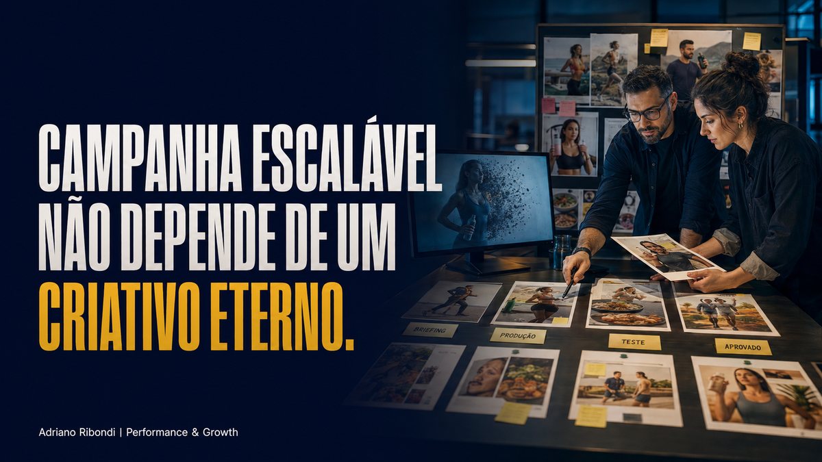 Escalar campanha exige um fluxo contínuo de criativos, não um só vencedor